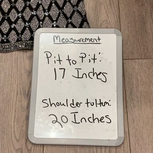 Papell Boutique Black Silver Sequins Blouse Top 100% Silk Glam Bling 90s Size M - Picture 9 of 11